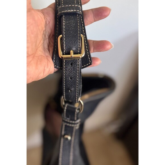 Dooney & Bourke XL Dillen hobo Black Pebble Grain Leather double zip front - Picture 9 of 15